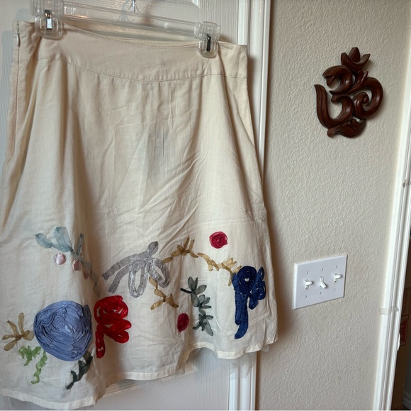 Anthropologie retro fit & flare, embroidered skirt w/ tulle petit coat attached. - Picture 2 of 9